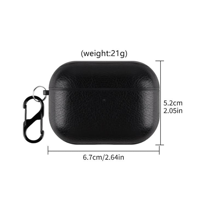 Estuche para auriculares de dos piezas de piel sintética con gancho y dedal., For AirPods Pro 3, For AirPods 4, For AirPods Pro 2