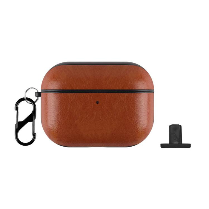 Estuche para auriculares de dos piezas de piel sintética con gancho y dedal., For AirPods Pro 3, For AirPods 4, For AirPods Pro 2