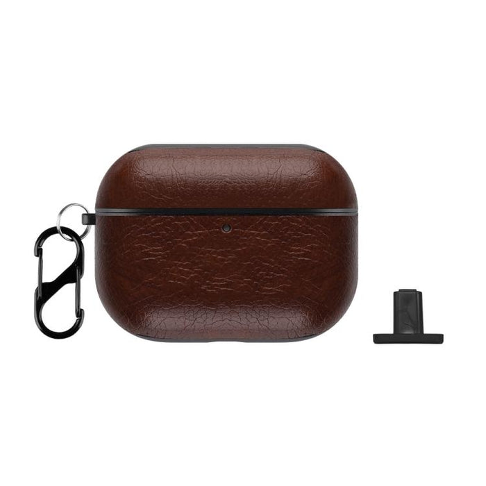 Estuche para auriculares de dos piezas de piel sintética con gancho y dedal., For AirPods Pro 3, For AirPods 4, For AirPods Pro 2
