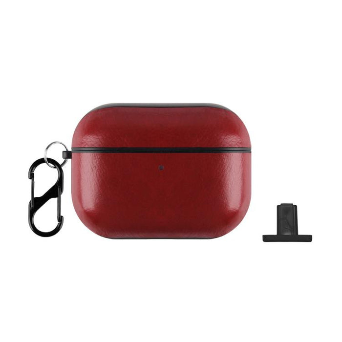 Estuche para auriculares de dos piezas de piel sintética con gancho y dedal., For AirPods Pro 3, For AirPods 4, For AirPods Pro 2