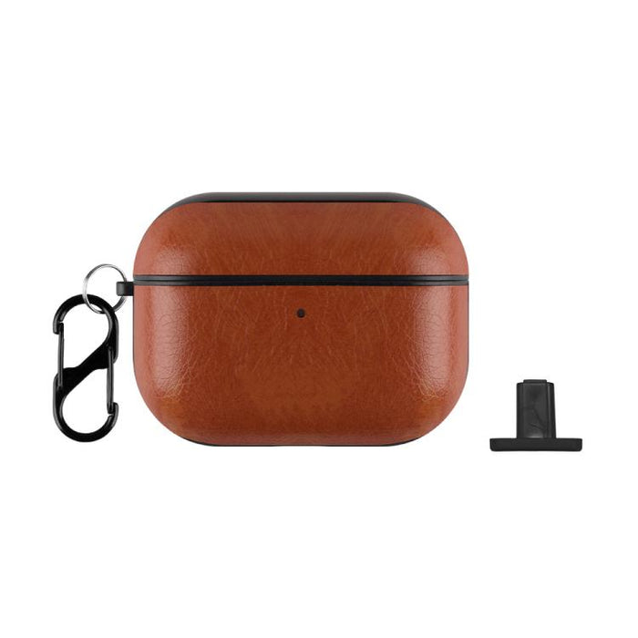 Estuche para auriculares de dos piezas de piel sintética con gancho y dedal., For AirPods Pro 3, For AirPods 4, For AirPods Pro 2