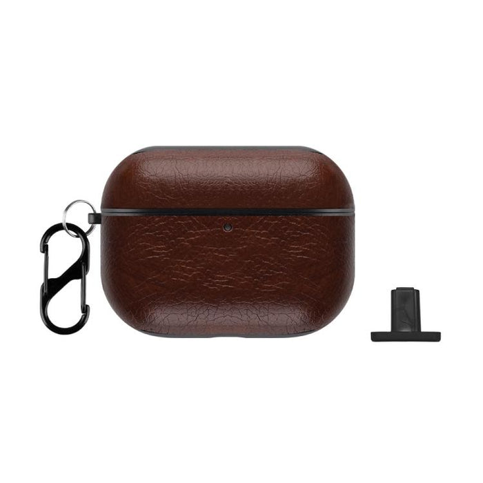 Estuche para auriculares de dos piezas de piel sintética con gancho y dedal., For AirPods Pro 3, For AirPods 4, For AirPods Pro 2