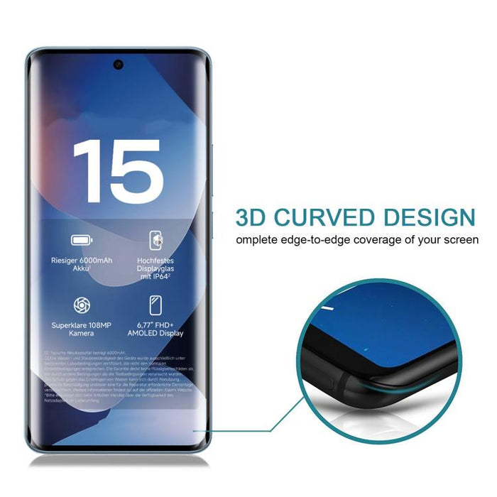 25 unidades de adhesivo para bordes de vidrio templado 9H HD con bordes curvos 3D, For Redmi Note 15 4G Global 164mm, For Redmi Note 15 Pro 4G Global 163.2mm