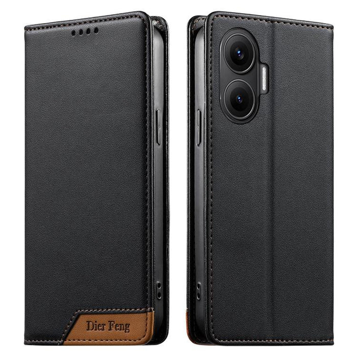 Funda para teléfono Dierfeng Splicing de cuero vegano con imán RFID resistente, For Redmi A7 Pro 4G / 5G 171mm / Poco C85x 5G, For Redmi 15a 5G, For Redmi Turbo 5 Max 5G / Poco X8 Pro Max 5G, For Redmi Note 15 Pro+ 5G Global 163.3mm                    ...