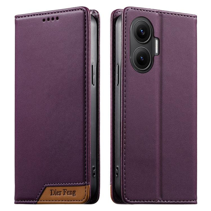 Funda para teléfono Dierfeng Splicing de cuero vegano con imán RFID resistente, For Redmi A7 Pro 4G / 5G 171mm / Poco C85x 5G, For Redmi 15a 5G, For Redmi Turbo 5 Max 5G / Poco X8 Pro Max 5G, For Redmi Note 15 Pro+ 5G Global 163.3mm                    ...