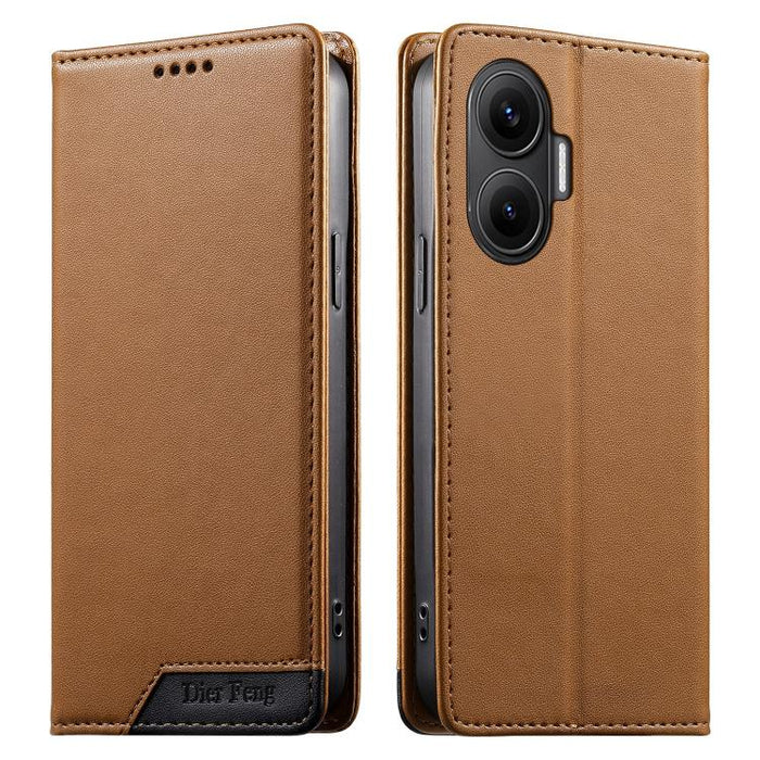 Funda para teléfono Dierfeng Splicing de cuero vegano con imán RFID resistente, For Redmi A7 Pro 4G / 5G 171mm / Poco C85x 5G, For Redmi 15a 5G, For Redmi Turbo 5 Max 5G / Poco X8 Pro Max 5G, For Redmi Note 15 Pro+ 5G Global 163.3mm                    ...