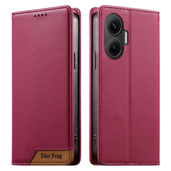 Funda para teléfono Dierfeng Splicing de cuero vegano con imán RFID resistente, For Redmi A7 Pro 4G / 5G 171mm / Poco C85x 5G, For Redmi 15a 5G, For Redmi Turbo 5 Max 5G / Poco X8 Pro Max 5G, For Redmi Note 15 Pro+ 5G Global 163.3mm                    ...