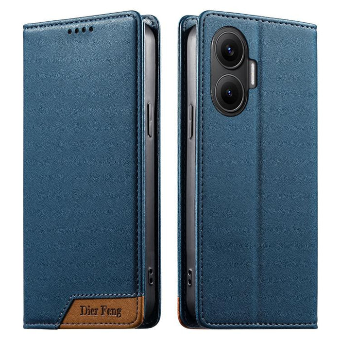 Funda para teléfono Dierfeng Splicing de cuero vegano con imán RFID resistente, For Redmi A7 Pro 4G / 5G 171mm / Poco C85x 5G, For Redmi 15a 5G, For Redmi Turbo 5 Max 5G / Poco X8 Pro Max 5G, For Redmi Note 15 Pro+ 5G Global 163.3mm                    ...
