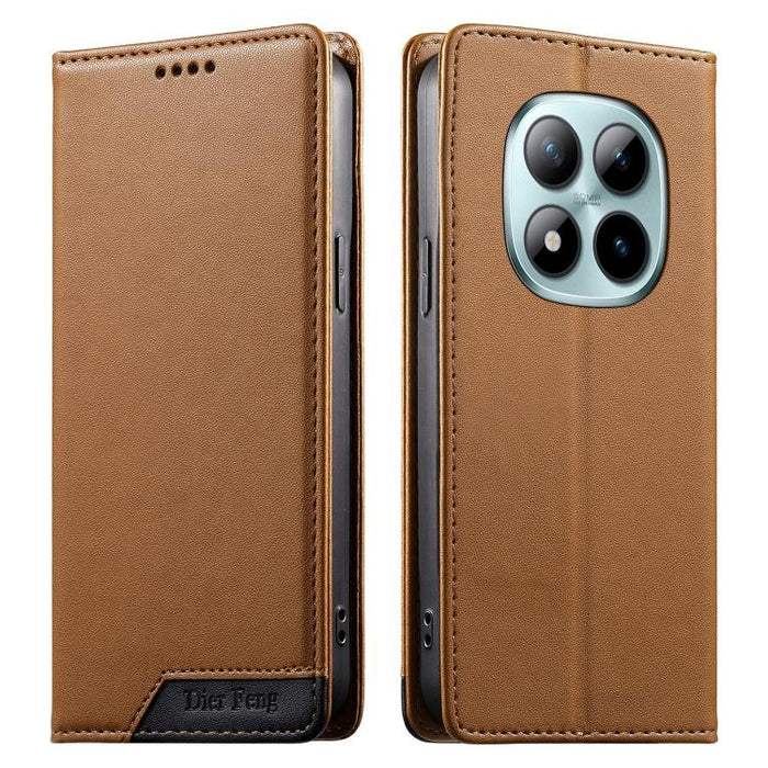 Funda para teléfono Dierfeng Splicing de cuero vegano con imán RFID resistente, For Redmi A7 Pro 4G / 5G 171mm / Poco C85x 5G, For Redmi 15a 5G, For Redmi Turbo 5 Max 5G / Poco X8 Pro Max 5G, For Redmi Note 15 Pro+ 5G Global 163.3mm                    ...