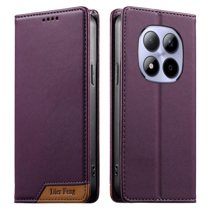 Funda para teléfono Dierfeng Splicing de cuero vegano con imán RFID resistente, For Redmi A7 Pro 4G / 5G 171mm / Poco C85x 5G, For Redmi 15a 5G, For Redmi Turbo 5 Max 5G / Poco X8 Pro Max 5G, For Redmi Note 15 Pro+ 5G Global 163.3mm                    ...