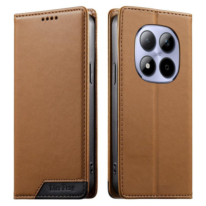 Funda para teléfono Dierfeng Splicing de cuero vegano con imán RFID resistente, For Redmi A7 Pro 4G / 5G 171mm / Poco C85x 5G, For Redmi 15a 5G, For Redmi Turbo 5 Max 5G / Poco X8 Pro Max 5G, For Redmi Note 15 Pro+ 5G Global 163.3mm                    ...