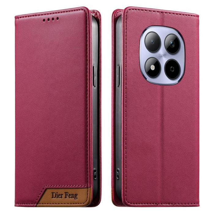 Funda para teléfono Dierfeng Splicing de cuero vegano con imán RFID resistente, For Redmi A7 Pro 4G / 5G 171mm / Poco C85x 5G, For Redmi 15a 5G, For Redmi Turbo 5 Max 5G / Poco X8 Pro Max 5G, For Redmi Note 15 Pro+ 5G Global 163.3mm                    ...