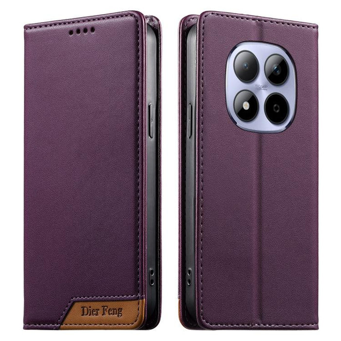 Funda para teléfono Dierfeng Splicing de cuero vegano con imán RFID resistente, For Redmi A7 Pro 4G / 5G 171mm / Poco C85x 5G, For Redmi 15a 5G, For Redmi Turbo 5 Max 5G / Poco X8 Pro Max 5G, For Redmi Note 15 Pro+ 5G Global 163.3mm                    ...