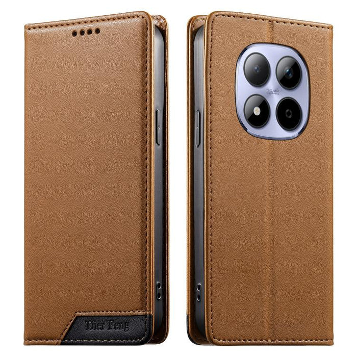 Funda para teléfono Dierfeng Splicing de cuero vegano con imán RFID resistente, For Redmi A7 Pro 4G / 5G 171mm / Poco C85x 5G, For Redmi 15a 5G, For Redmi Turbo 5 Max 5G / Poco X8 Pro Max 5G, For Redmi Note 15 Pro+ 5G Global 163.3mm                    ...