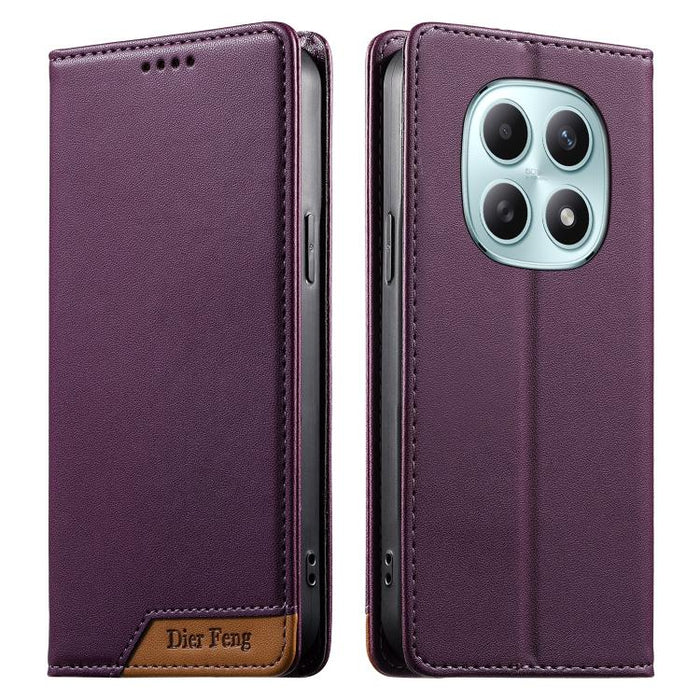 Funda para teléfono Dierfeng Splicing de cuero vegano con imán RFID resistente, For Redmi A7 Pro 4G / 5G 171mm / Poco C85x 5G, For Redmi 15a 5G, For Redmi Turbo 5 Max 5G / Poco X8 Pro Max 5G, For Redmi Note 15 Pro+ 5G Global 163.3mm                    ...