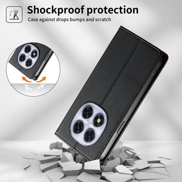 Funda para teléfono Dierfeng Splicing de cuero vegano con imán RFID resistente, For Redmi Note 14 Pro 5G / Note 14 Pro+ 5G, For Redmi Note 14 Pro 4G, For Redmi Note 14 4G 163.25mm, For Redmi 14C 4G / 14R / A4 5G, For Redmi K70 Ultra                    ...
