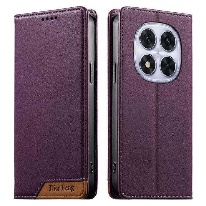 Funda para teléfono Dierfeng Splicing de cuero vegano con imán RFID resistente, For Redmi Note 14 Pro 5G / Note 14 Pro+ 5G, For Redmi Note 14 Pro 4G, For Redmi Note 14 4G 163.25mm, For Redmi 14C 4G / 14R / A4 5G, For Redmi K70 Ultra                    ...