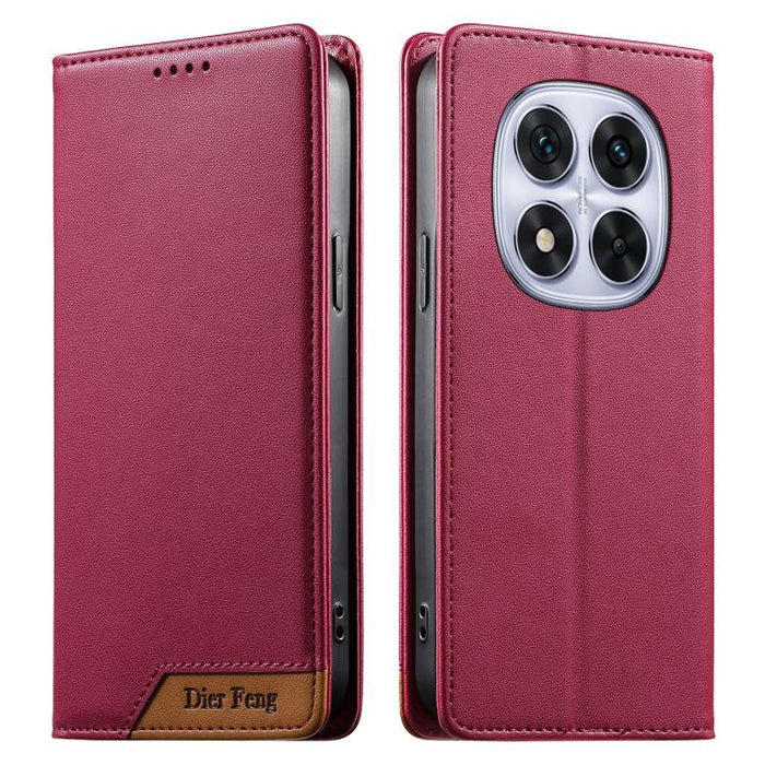 Funda para teléfono Dierfeng Splicing de cuero vegano con imán RFID resistente, For Redmi Note 14 Pro 5G / Note 14 Pro+ 5G, For Redmi Note 14 Pro 4G, For Redmi Note 14 4G 163.25mm, For Redmi 14C 4G / 14R / A4 5G, For Redmi K70 Ultra                    ...