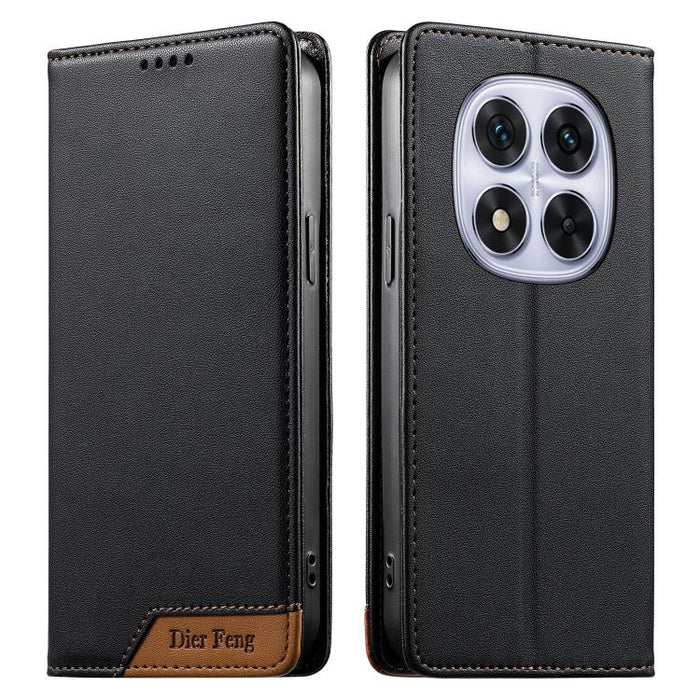 Funda para teléfono Dierfeng Splicing de cuero vegano con imán RFID resistente, For Redmi Note 14 Pro 5G / Note 14 Pro+ 5G, For Redmi Note 14 Pro 4G, For Redmi Note 14 4G 163.25mm, For Redmi 14C 4G / 14R / A4 5G, For Redmi K70 Ultra                    ...