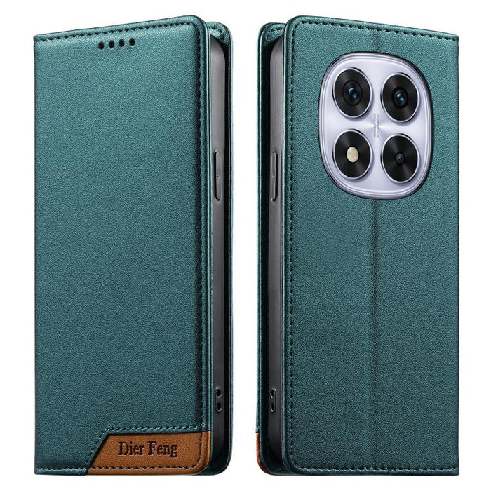 Funda para teléfono Dierfeng Splicing de cuero vegano con imán RFID resistente, For Redmi Note 14 Pro 5G / Note 14 Pro+ 5G, For Redmi Note 14 Pro 4G, For Redmi Note 14 4G 163.25mm, For Redmi 14C 4G / 14R / A4 5G, For Redmi K70 Ultra                    ...