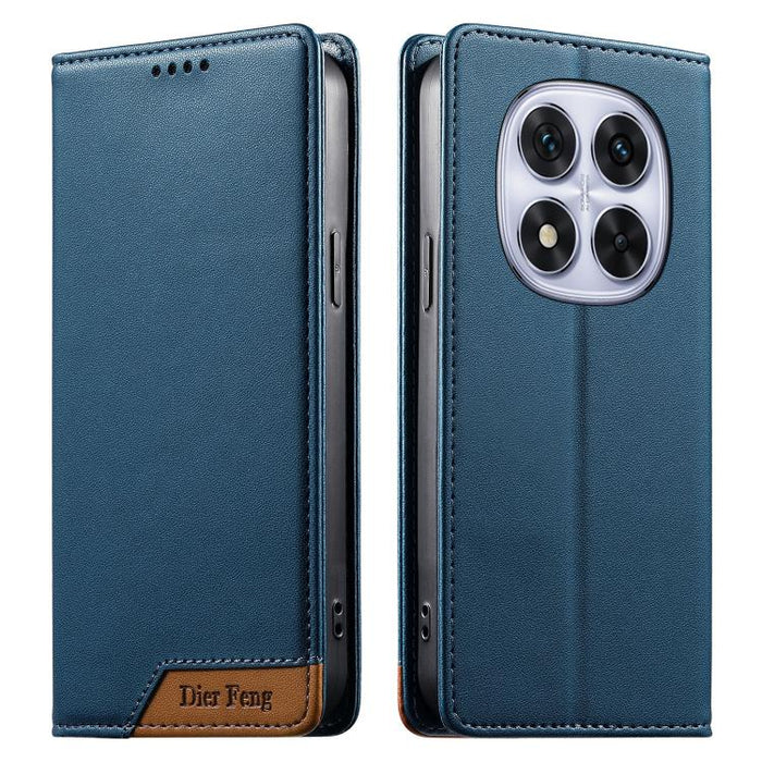 Funda para teléfono Dierfeng Splicing de cuero vegano con imán RFID resistente, For Redmi Note 14 Pro 5G / Note 14 Pro+ 5G, For Redmi Note 14 Pro 4G, For Redmi Note 14 4G 163.25mm, For Redmi 14C 4G / 14R / A4 5G, For Redmi K70 Ultra                    ...