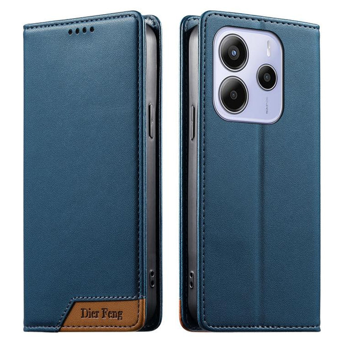 Funda para teléfono Dierfeng Splicing de cuero vegano con imán RFID resistente, For Redmi A7 Pro 4G / 5G 171mm / Poco C85x 5G, For Redmi 15a 5G, For Redmi Turbo 5 Max 5G / Poco X8 Pro Max 5G, For Redmi Note 15 Pro+ 5G Global 163.3mm                    ...