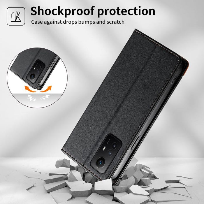 Funda para teléfono Dierfeng Splicing de cuero vegano con imán RFID resistente, For Redmi Note 12S / Note 11S 4G, For Redmi Note 12 4G Global, For Redmi 12C / 11A / Poco C55, For Redmi Note 12 Pro+ Global, For Redmi Note 12 Pro 5G Global / Speed       ...