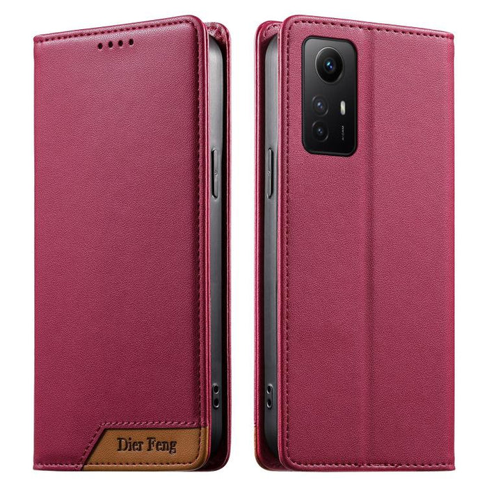 Funda para teléfono Dierfeng Splicing de cuero vegano con imán RFID resistente, For Redmi Note 12S / Note 11S 4G, For Redmi Note 12 4G Global, For Redmi 12C / 11A / Poco C55, For Redmi Note 12 Pro+ Global, For Redmi Note 12 Pro 5G Global / Speed       ...