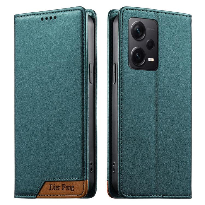Funda para teléfono Dierfeng Splicing de cuero vegano con imán RFID resistente, For Redmi Note 12S / Note 11S 4G, For Redmi Note 12 4G Global, For Redmi 12C / 11A / Poco C55, For Redmi Note 12 Pro+ Global, For Redmi Note 12 Pro 5G Global / Speed       ...