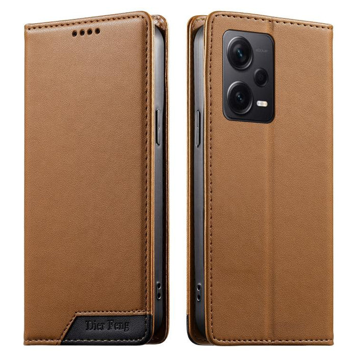 Funda para teléfono Dierfeng Splicing de cuero vegano con imán RFID resistente, For Redmi Note 12S / Note 11S 4G, For Redmi Note 12 4G Global, For Redmi 12C / 11A / Poco C55, For Redmi Note 12 Pro+ Global, For Redmi Note 12 Pro 5G Global / Speed       ...
