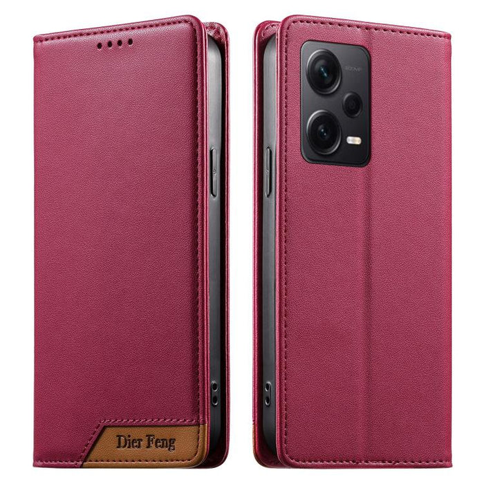Funda para teléfono Dierfeng Splicing de cuero vegano con imán RFID resistente, For Redmi Note 12S / Note 11S 4G, For Redmi Note 12 4G Global, For Redmi 12C / 11A / Poco C55, For Redmi Note 12 Pro+ Global, For Redmi Note 12 Pro 5G Global / Speed       ...