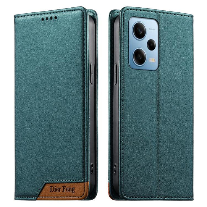 Funda para teléfono Dierfeng Splicing de cuero vegano con imán RFID resistente, For Redmi Note 12S / Note 11S 4G, For Redmi Note 12 4G Global, For Redmi 12C / 11A / Poco C55, For Redmi Note 12 Pro+ Global, For Redmi Note 12 Pro 5G Global / Speed       ...