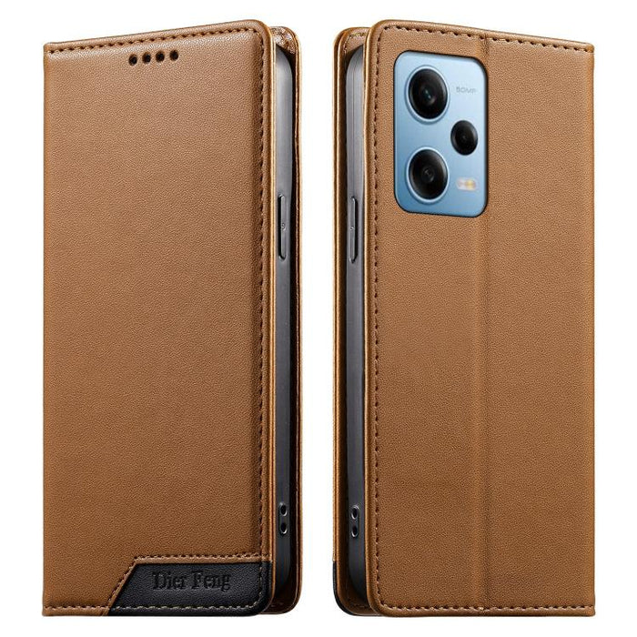 Funda para teléfono Dierfeng Splicing de cuero vegano con imán RFID resistente, For Redmi Note 12S / Note 11S 4G, For Redmi Note 12 4G Global, For Redmi 12C / 11A / Poco C55, For Redmi Note 12 Pro+ Global, For Redmi Note 12 Pro 5G Global / Speed       ...