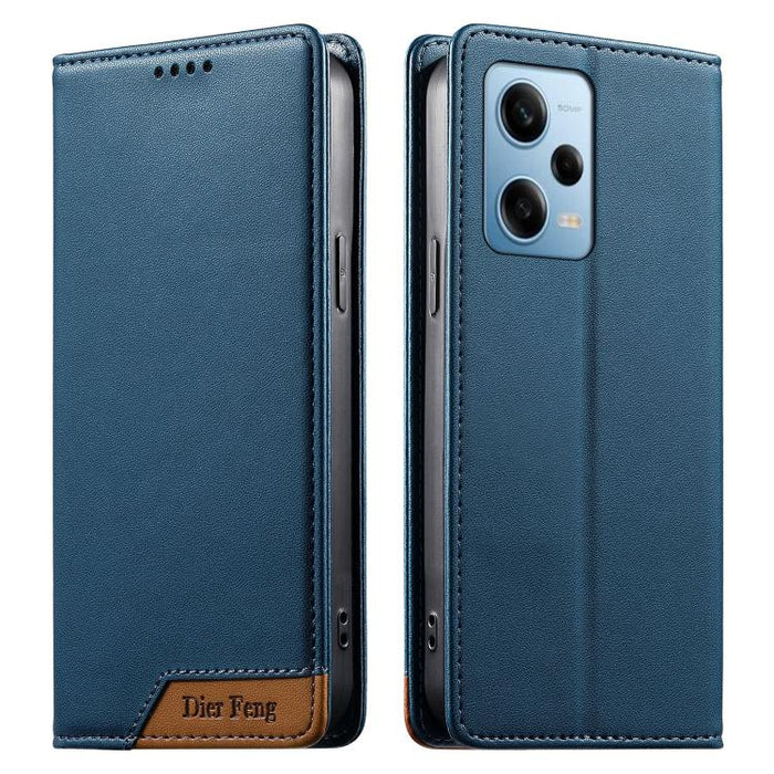 Funda para teléfono Dierfeng Splicing de cuero vegano con imán RFID resistente, For Redmi Note 12S / Note 11S 4G, For Redmi Note 12 4G Global, For Redmi 12C / 11A / Poco C55, For Redmi Note 12 Pro+ Global, For Redmi Note 12 Pro 5G Global / Speed       ...