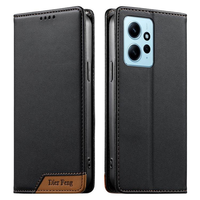 Funda para teléfono Dierfeng Splicing de cuero vegano con imán RFID resistente, For Redmi Note 12S / Note 11S 4G, For Redmi Note 12 4G Global, For Redmi 12C / 11A / Poco C55, For Redmi Note 12 Pro+ Global, For Redmi Note 12 Pro 5G Global / Speed       ...