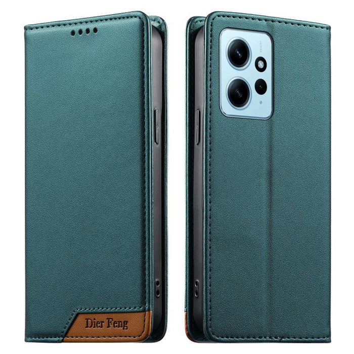Funda para teléfono Dierfeng Splicing de cuero vegano con imán RFID resistente, For Redmi Note 12S / Note 11S 4G, For Redmi Note 12 4G Global, For Redmi 12C / 11A / Poco C55, For Redmi Note 12 Pro+ Global, For Redmi Note 12 Pro 5G Global / Speed       ...