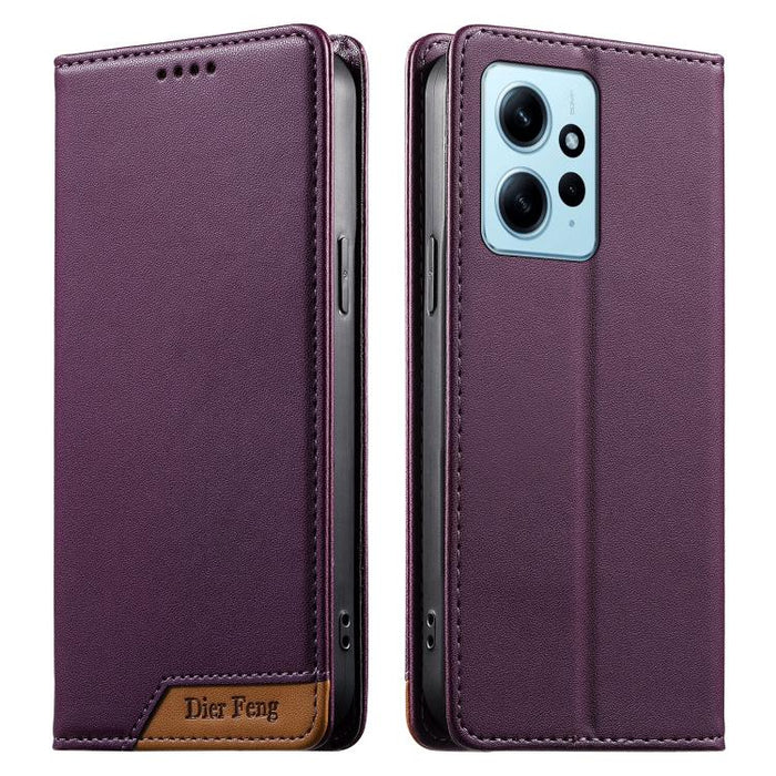 Funda para teléfono Dierfeng Splicing de cuero vegano con imán RFID resistente, For Redmi Note 12S / Note 11S 4G, For Redmi Note 12 4G Global, For Redmi 12C / 11A / Poco C55, For Redmi Note 12 Pro+ Global, For Redmi Note 12 Pro 5G Global / Speed       ...