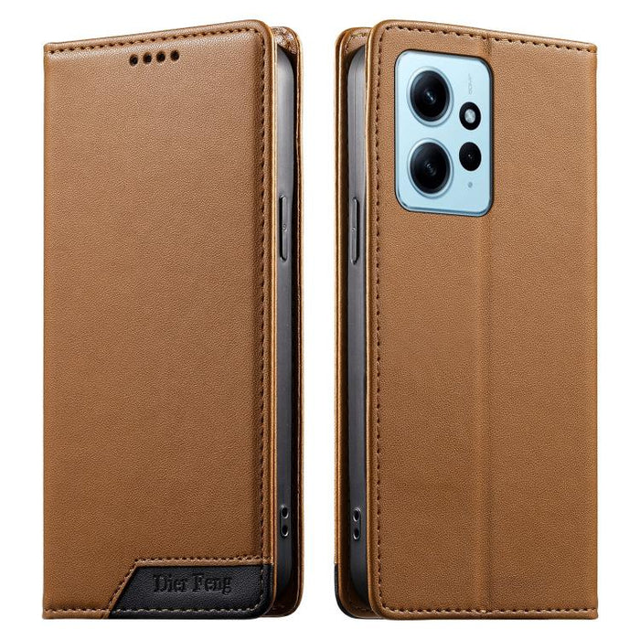 Funda para teléfono Dierfeng Splicing de cuero vegano con imán RFID resistente, For Redmi Note 12S / Note 11S 4G, For Redmi Note 12 4G Global, For Redmi 12C / 11A / Poco C55, For Redmi Note 12 Pro+ Global, For Redmi Note 12 Pro 5G Global / Speed       ...