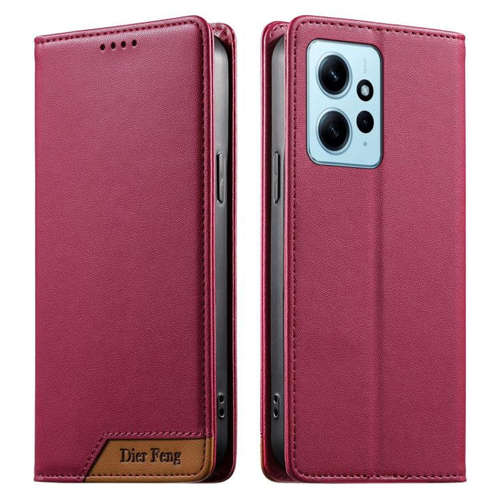 Funda para teléfono Dierfeng Splicing de cuero vegano con imán RFID resistente, For Redmi Note 12S / Note 11S 4G, For Redmi Note 12 4G Global, For Redmi 12C / 11A / Poco C55, For Redmi Note 12 Pro+ Global, For Redmi Note 12 Pro 5G Global / Speed       ...