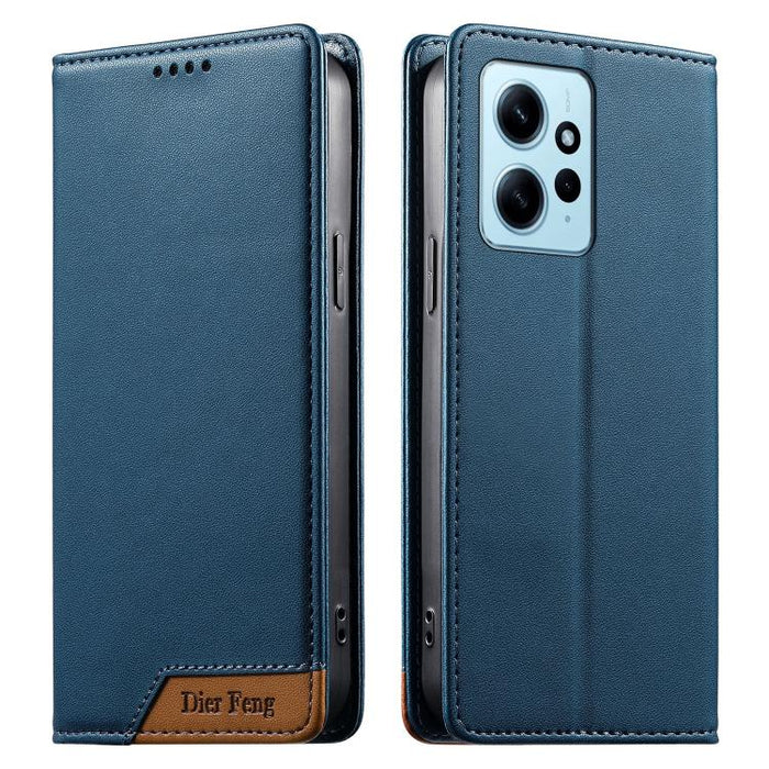 Funda para teléfono Dierfeng Splicing de cuero vegano con imán RFID resistente, For Redmi Note 12S / Note 11S 4G, For Redmi Note 12 4G Global, For Redmi 12C / 11A / Poco C55, For Redmi Note 12 Pro+ Global, For Redmi Note 12 Pro 5G Global / Speed       ...