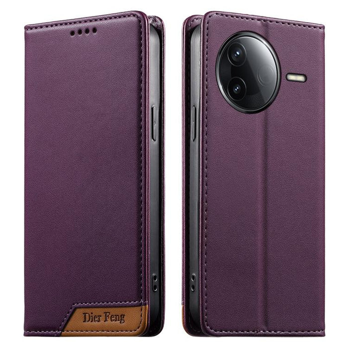 Funda para teléfono Dierfeng Splicing de cuero vegano con imán RFID resistente, For Redmi A7 Pro 4G / 5G 171mm / Poco C85x 5G, For Redmi 15a 5G, For Redmi Turbo 5 Max 5G / Poco X8 Pro Max 5G, For Redmi Note 15 Pro+ 5G Global 163.3mm                    ...
