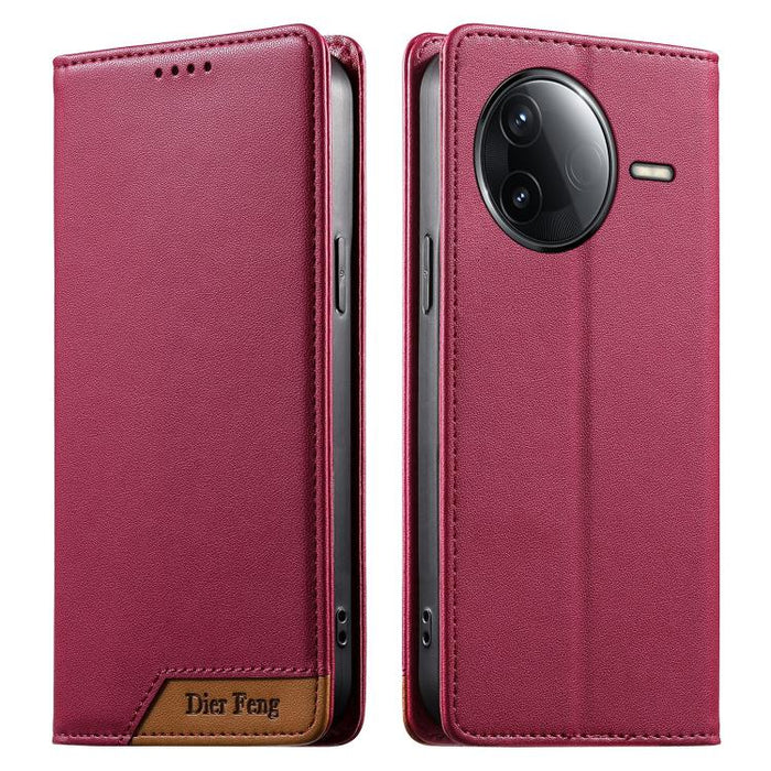 Funda para teléfono Dierfeng Splicing de cuero vegano con imán RFID resistente, For Redmi A7 Pro 4G / 5G 171mm / Poco C85x 5G, For Redmi 15a 5G, For Redmi Turbo 5 Max 5G / Poco X8 Pro Max 5G, For Redmi Note 15 Pro+ 5G Global 163.3mm                    ...
