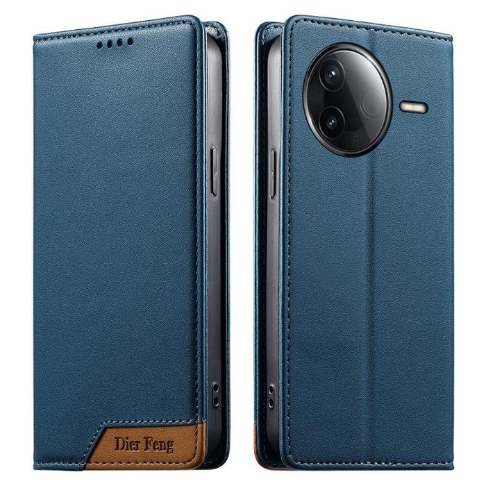 Funda para teléfono Dierfeng Splicing de cuero vegano con imán RFID resistente, For Redmi A7 Pro 4G / 5G 171mm / Poco C85x 5G, For Redmi 15a 5G, For Redmi Turbo 5 Max 5G / Poco X8 Pro Max 5G, For Redmi Note 15 Pro+ 5G Global 163.3mm                    ...