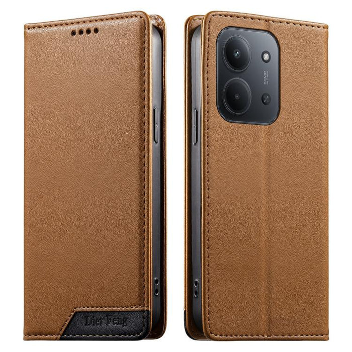 Funda para teléfono Dierfeng Splicing de cuero vegano con imán RFID resistente, For Redmi A7 Pro 4G / 5G 171mm / Poco C85x 5G, For Redmi 15a 5G, For Redmi Turbo 5 Max 5G / Poco X8 Pro Max 5G, For Redmi Note 15 Pro+ 5G Global 163.3mm                    ...