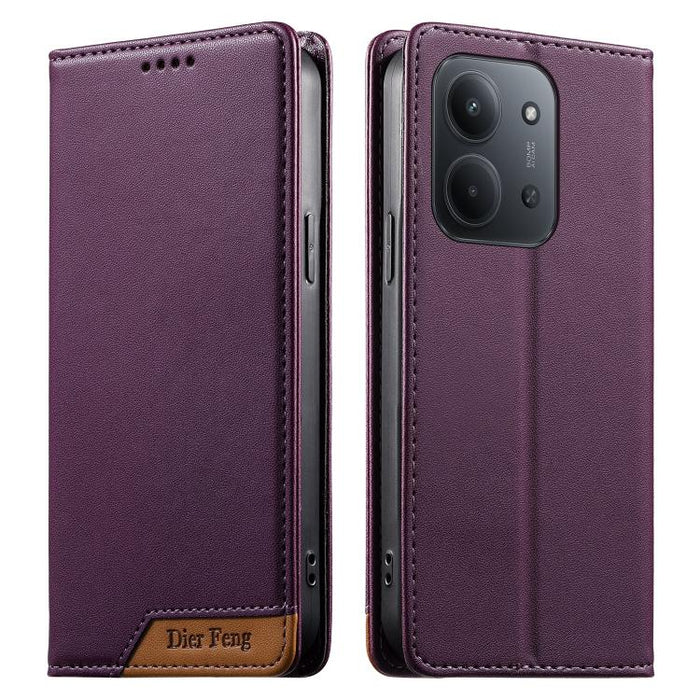 Funda para teléfono Dierfeng Splicing de cuero vegano con imán RFID resistente, For Redmi A7 Pro 4G / 5G 171mm / Poco C85x 5G, For Redmi 15a 5G, For Redmi Turbo 5 Max 5G / Poco X8 Pro Max 5G, For Redmi Note 15 Pro+ 5G Global 163.3mm                    ...