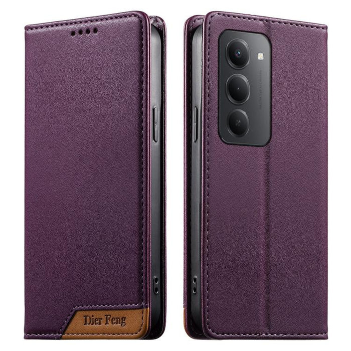 Funda para teléfono Dierfeng Splicing de cuero vegano con imán RFID resistente, For Redmi A7 Pro 4G / 5G 171mm / Poco C85x 5G, For Redmi 15a 5G, For Redmi Turbo 5 Max 5G / Poco X8 Pro Max 5G, For Redmi Note 15 Pro+ 5G Global 163.3mm                    ...
