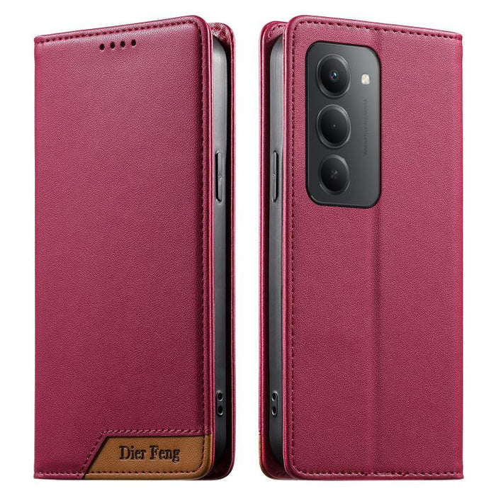 Funda para teléfono Dierfeng Splicing de cuero vegano con imán RFID resistente, For Redmi A7 Pro 4G / 5G 171mm / Poco C85x 5G, For Redmi 15a 5G, For Redmi Turbo 5 Max 5G / Poco X8 Pro Max 5G, For Redmi Note 15 Pro+ 5G Global 163.3mm                    ...
