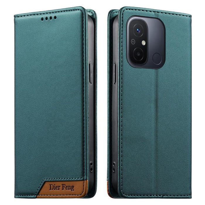 Funda para teléfono Dierfeng Splicing de cuero vegano con imán RFID resistente, For Redmi Note 12S / Note 11S 4G, For Redmi Note 12 4G Global, For Redmi 12C / 11A / Poco C55, For Redmi Note 12 Pro+ Global, For Redmi Note 12 Pro 5G Global / Speed       ...