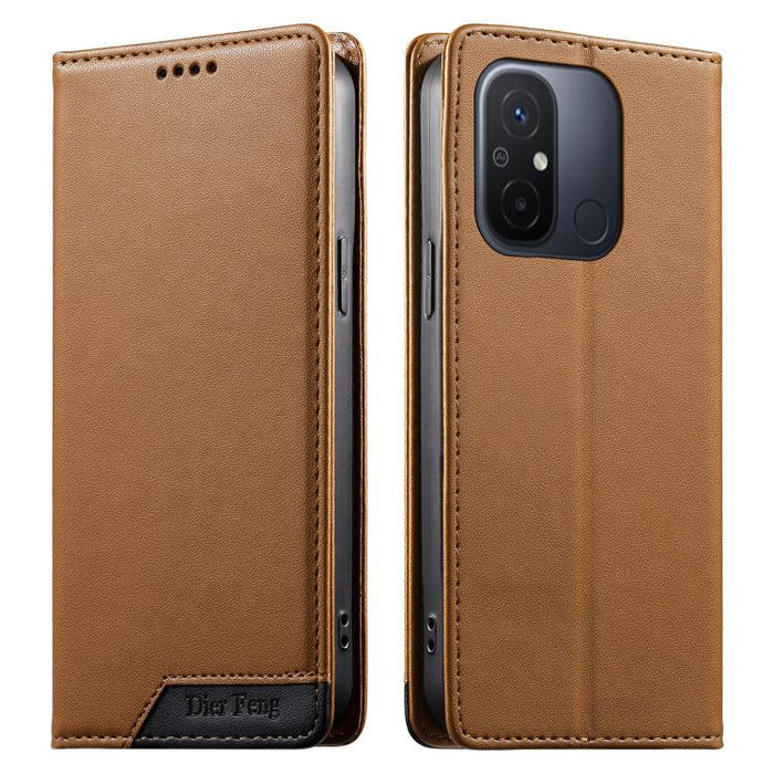Funda para teléfono Dierfeng Splicing de cuero vegano con imán RFID resistente, For Redmi Note 12S / Note 11S 4G, For Redmi Note 12 4G Global, For Redmi 12C / 11A / Poco C55, For Redmi Note 12 Pro+ Global, For Redmi Note 12 Pro 5G Global / Speed       ...