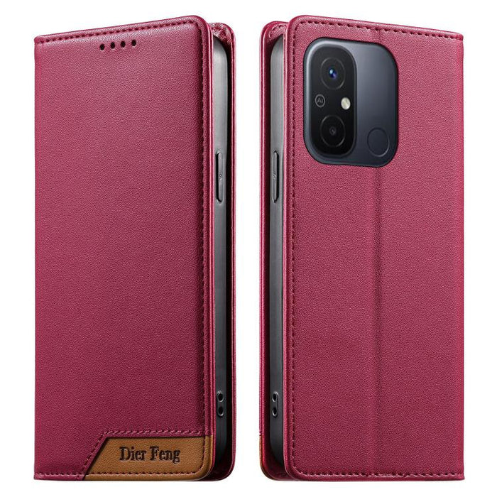 Funda para teléfono Dierfeng Splicing de cuero vegano con imán RFID resistente, For Redmi Note 12S / Note 11S 4G, For Redmi Note 12 4G Global, For Redmi 12C / 11A / Poco C55, For Redmi Note 12 Pro+ Global, For Redmi Note 12 Pro 5G Global / Speed       ...